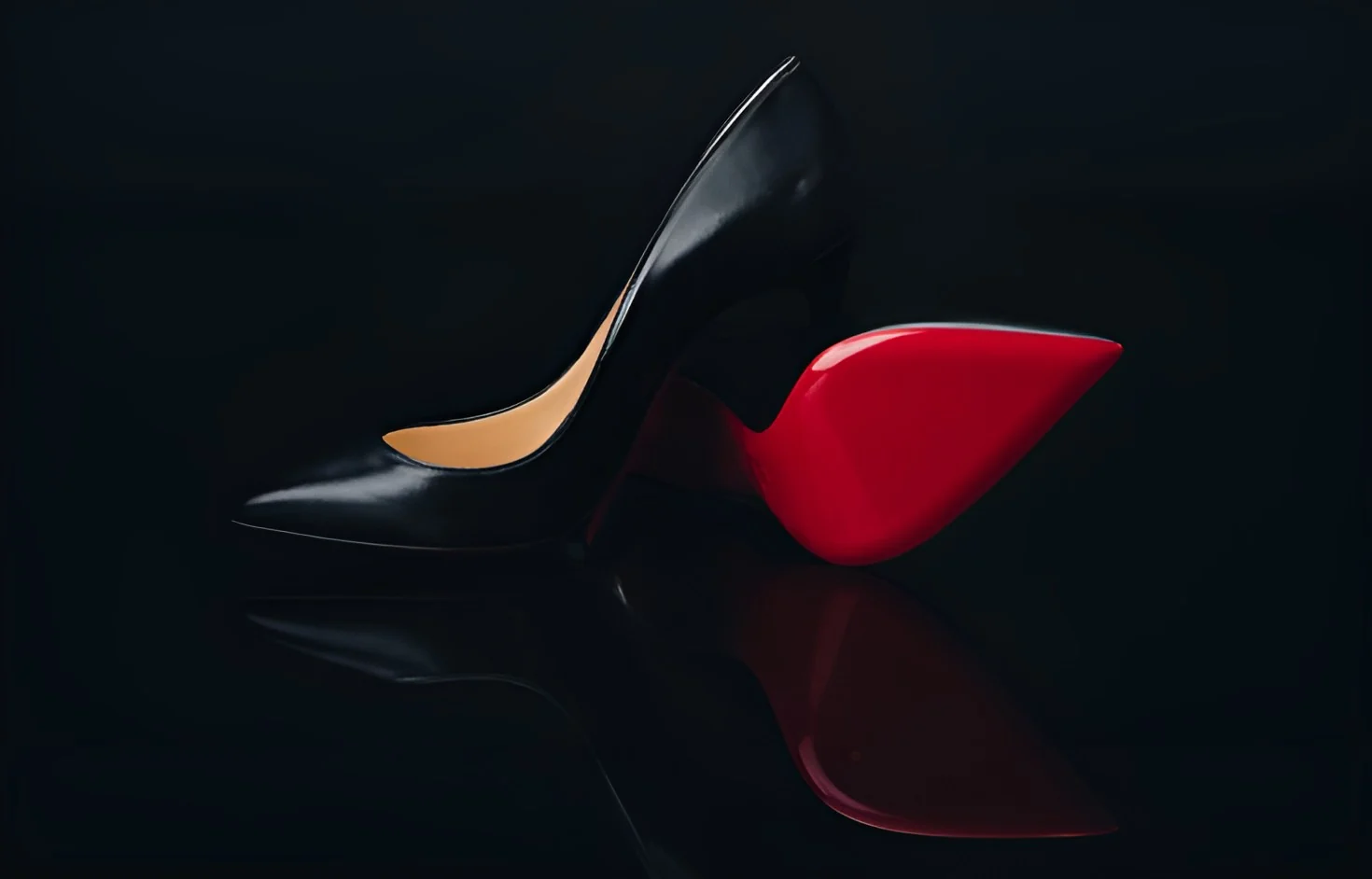 Black and red high heels