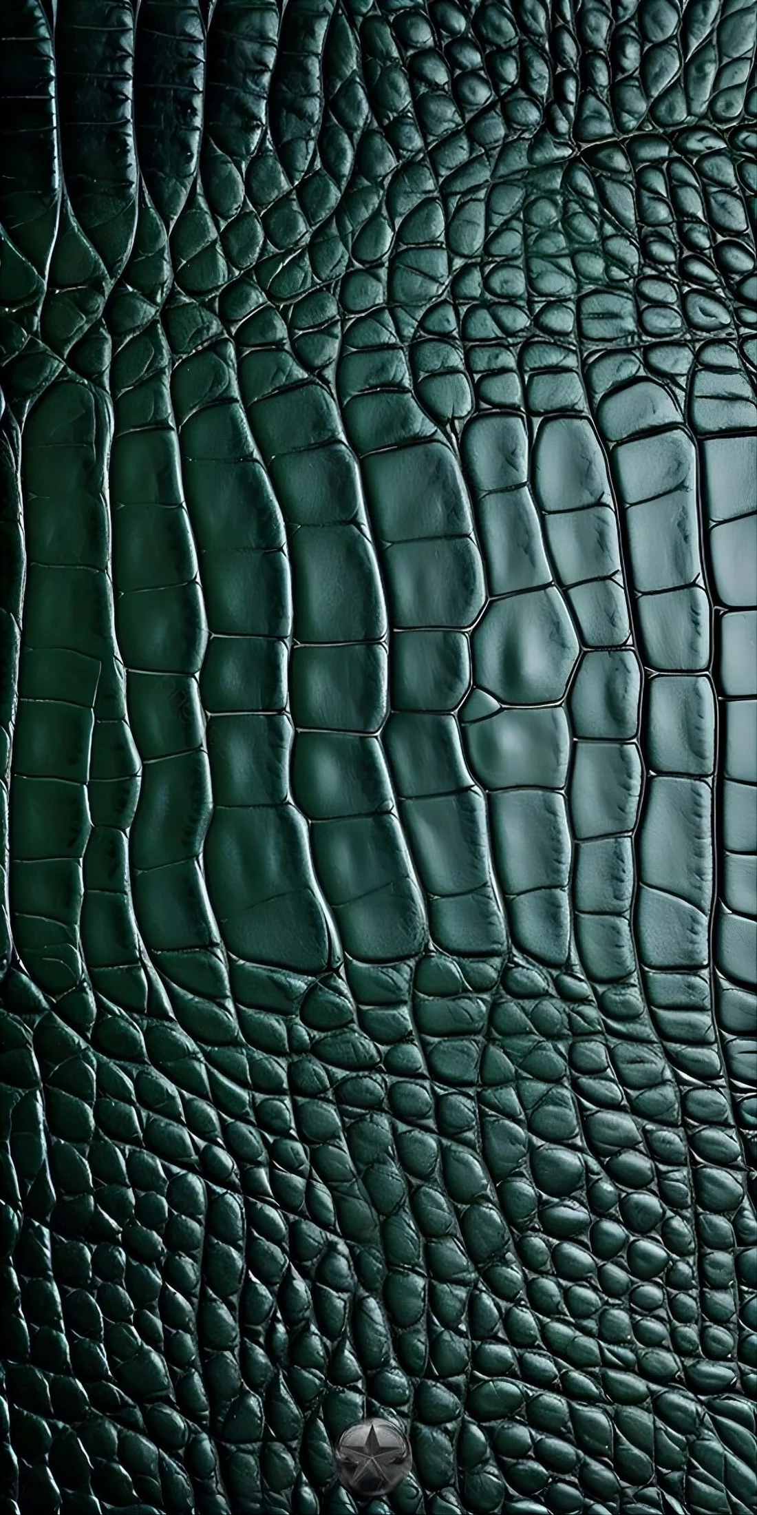 Deep green textured leather detail